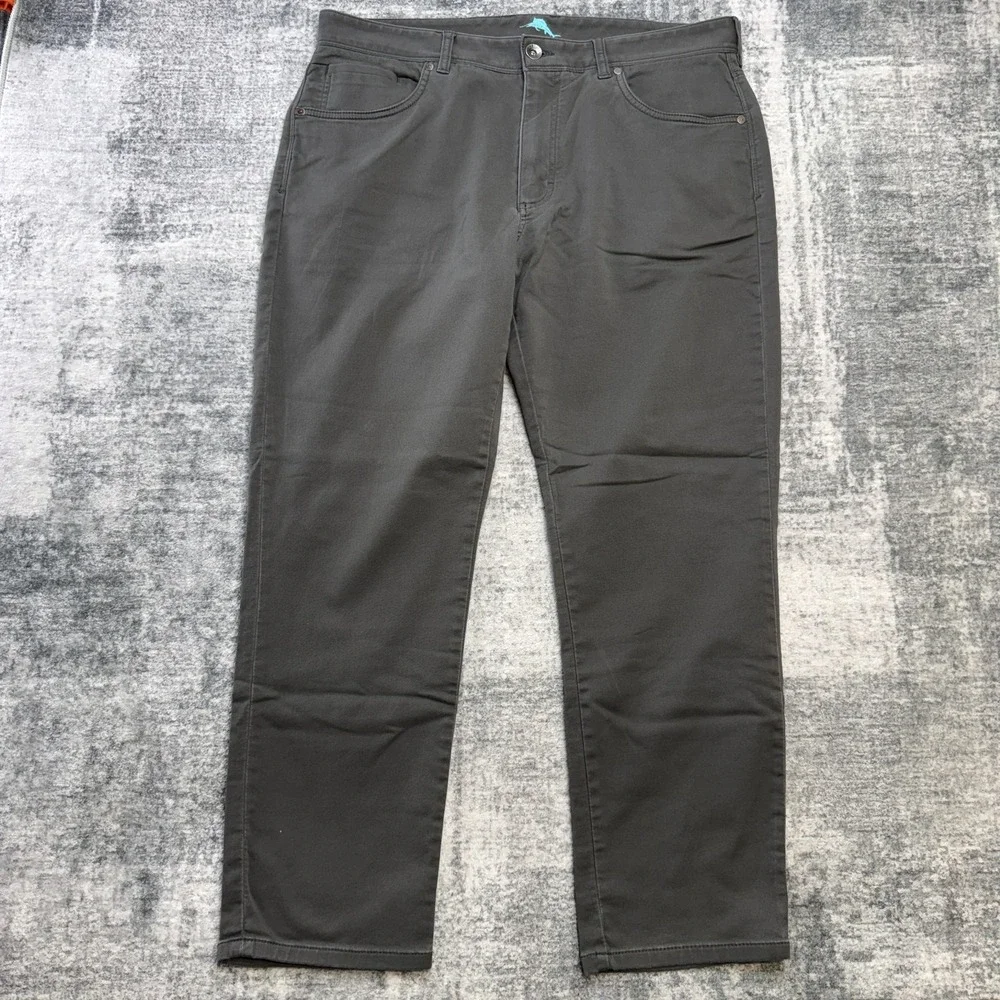 Tommy‎ Bahama Pants Mens 38x30 (36x29) Gray Harbor Point 5 Pocket Stretch Terry